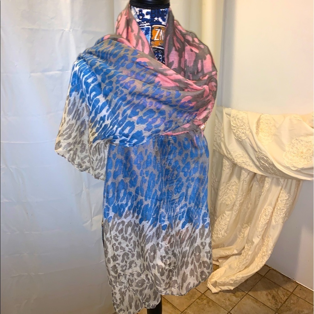 Long Multi Colored Scarf or Light Wrap as pictured